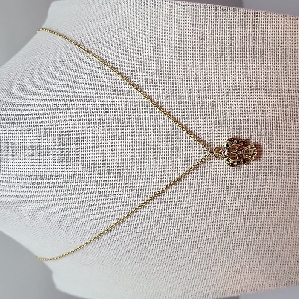 Vintage Gold Tone David Monn Angel Pendant Necklace